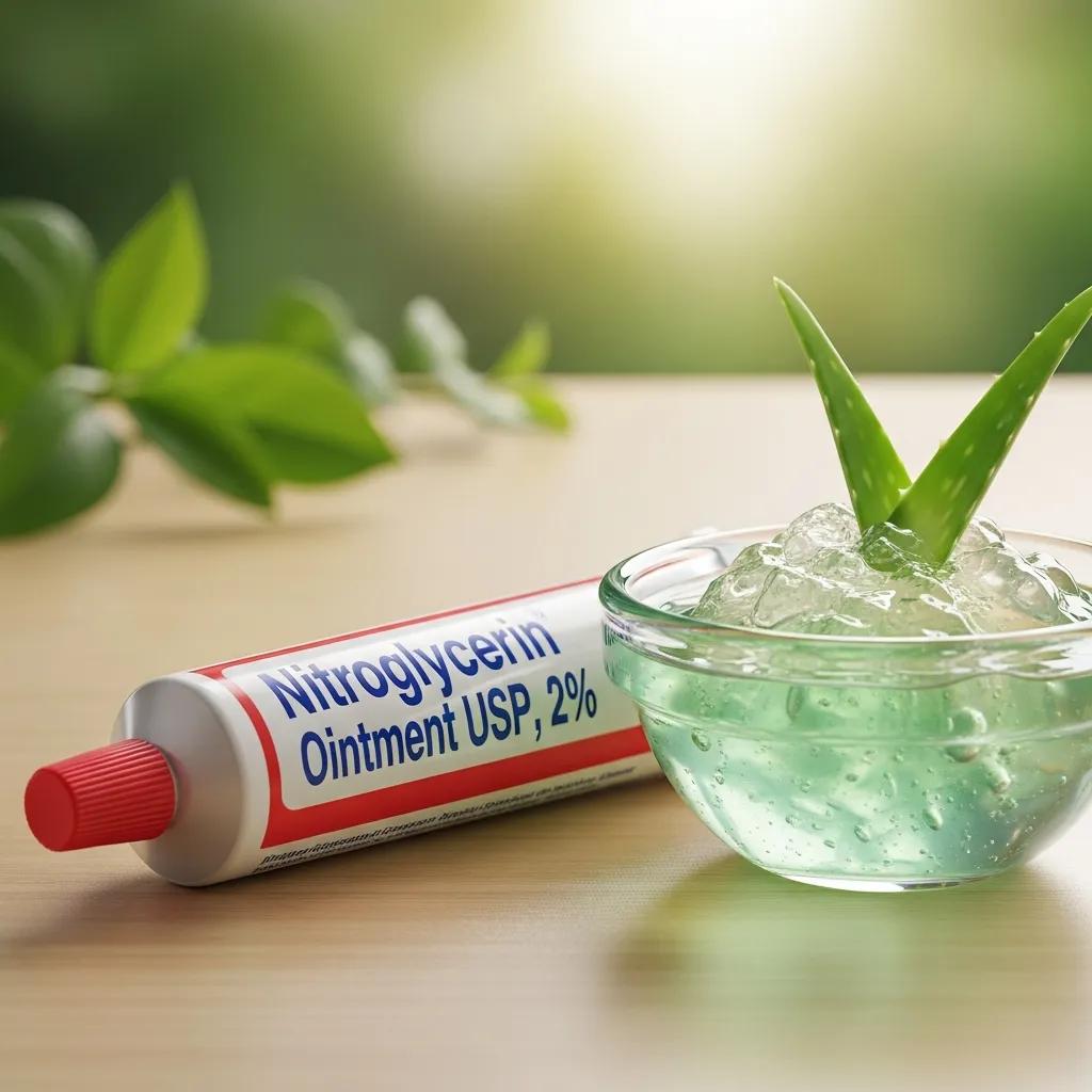 Unguent cu nitroglicerină și gel de aloe vera, utilizate în tratarea fisurii anală